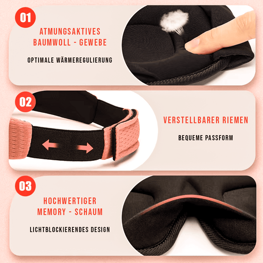 FloomyMask© - 3D Schlafmaske für perfekten Schlafkomfort