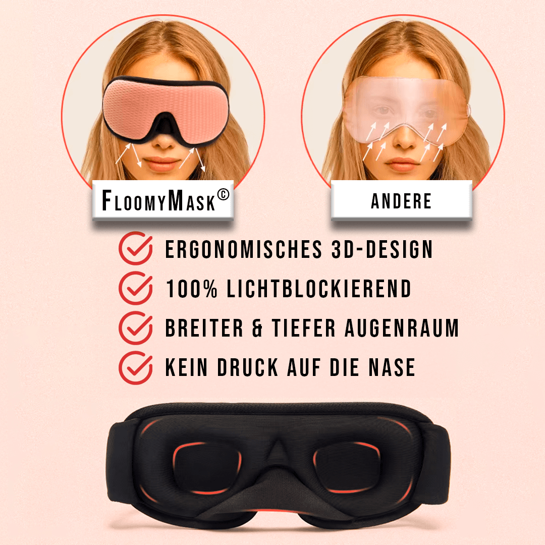 FloomyMask© - 3D Schlafmaske für perfekten Schlafkomfort