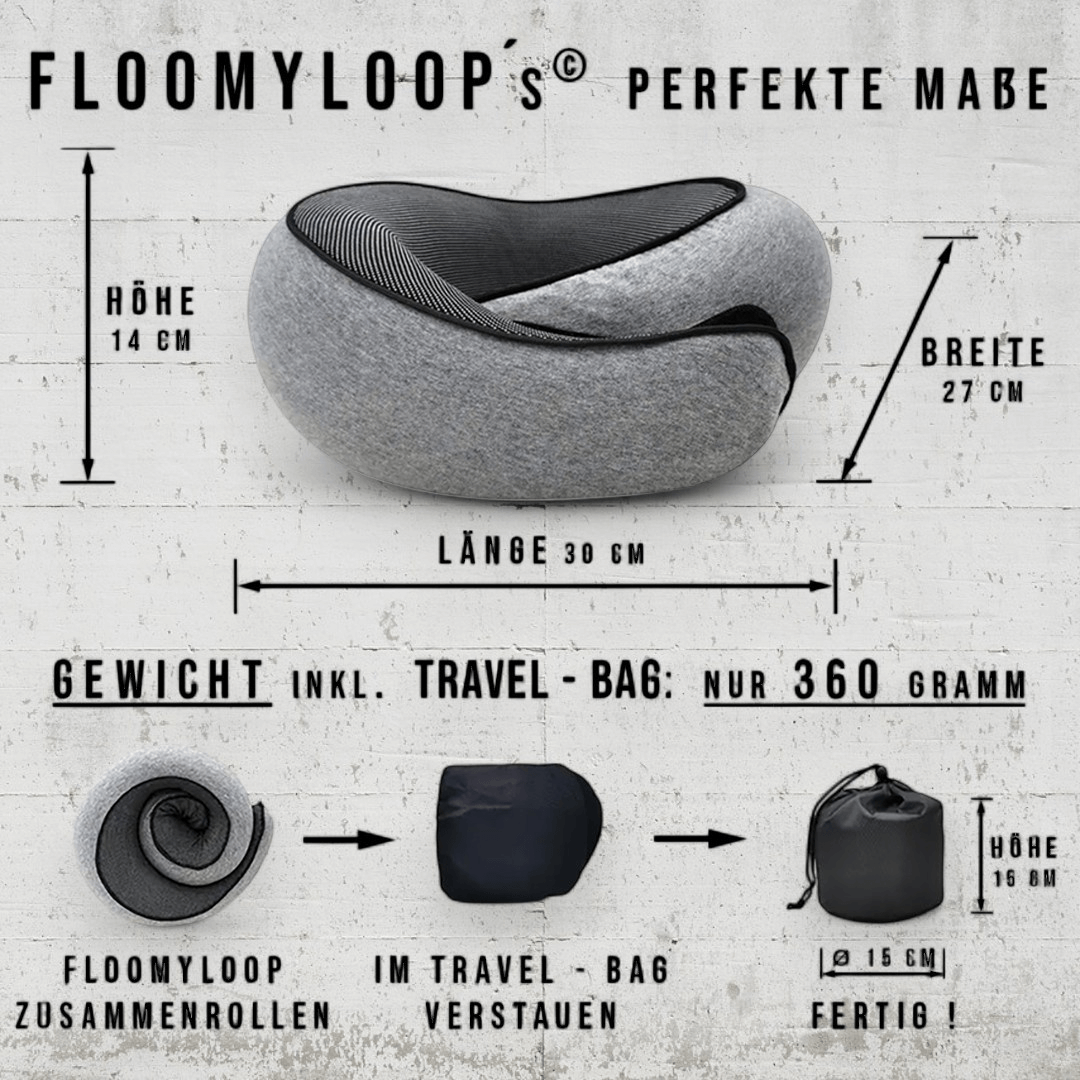 FloomyLoop© - Smartes Kissen für komfortables Reisen ohne Schmerzen